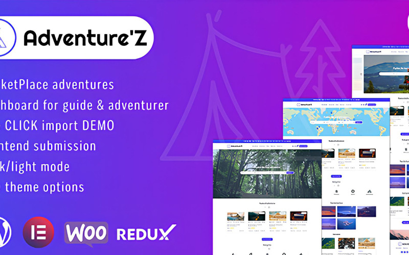 Adventure'Z - Tema de WordPress para el mercado de aventuras moderno
