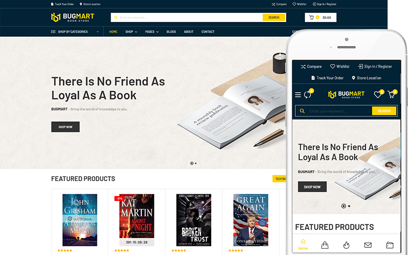 Bugmart -书店，书店WordPress主题WooCommerce