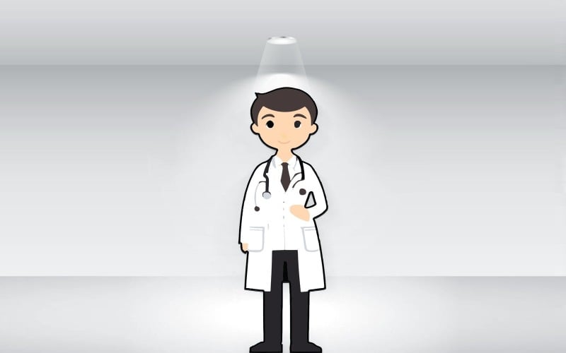 Płaski plik wektorowy ilustracji lekarza