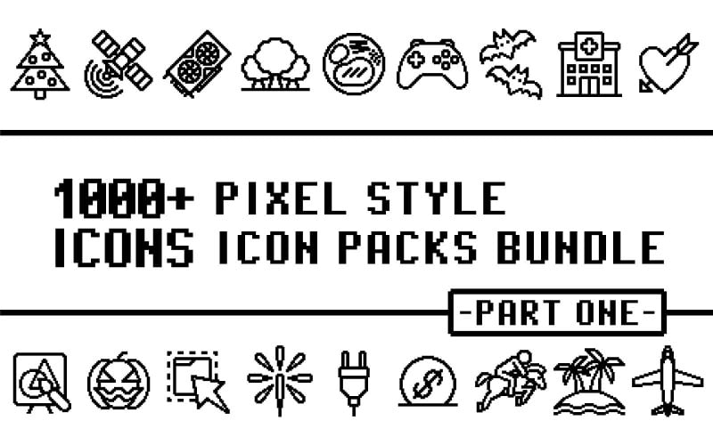 Pixlizo Bundle - Collection de packs d'icônes polyvalents en style pixel