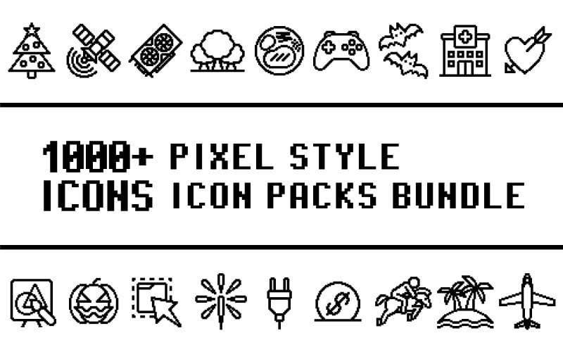 Pixlizo Bundle – Kolekce víceúčelových sad ikon ve stylu pixelů