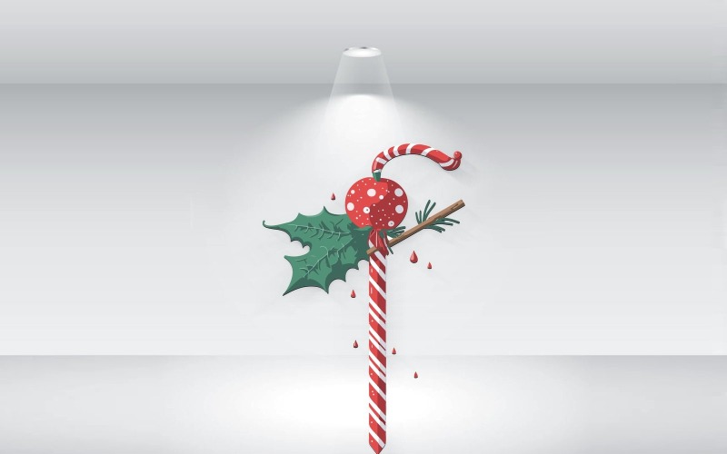 圣诞糖果手杖矢量插图