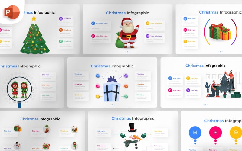 Szablon infografiki świątecznej programu PowerPoint