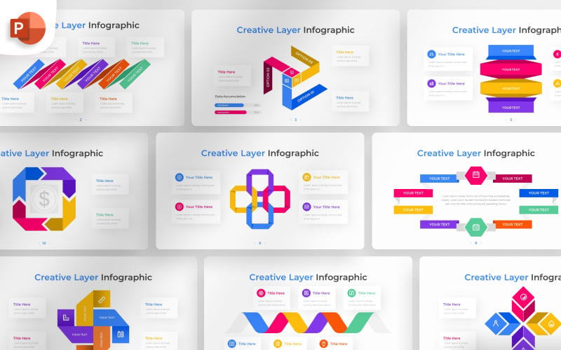 Szablon infografiki programu PowerPoint warstwy kreatywnej