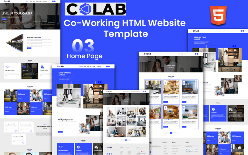 Colab -共同工作的HTML网站模板