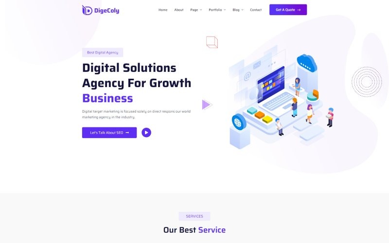 Digecoly - HTML5-sjabloon voor digitale marketing en moderne zakenbureaus