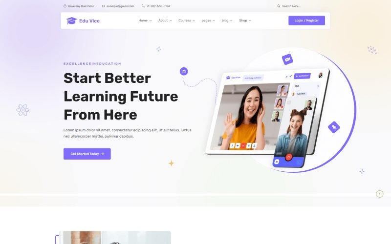 Edu-vice - Plantilla HTML5 de educación, universidad, colegio y escuela