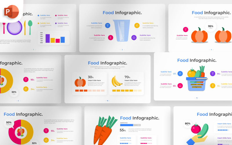 Modello di infografica PowerPoint alimentare