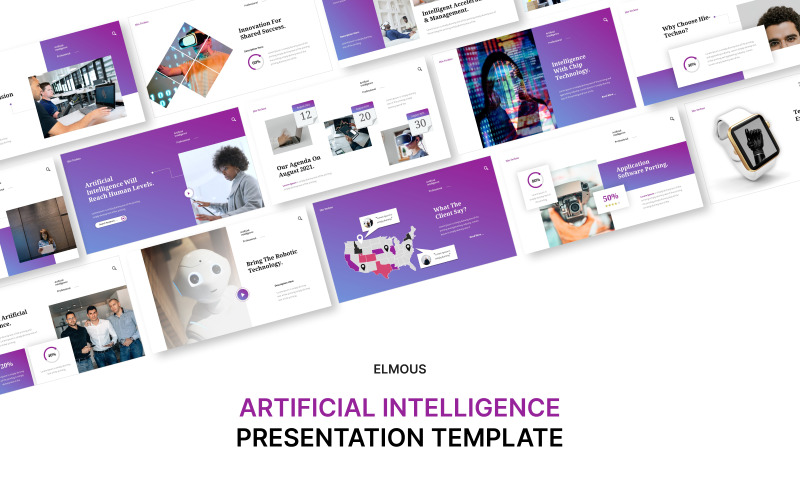 Hietechno - Modelo de apresentação em Powerpoint de Inteligência Artificial