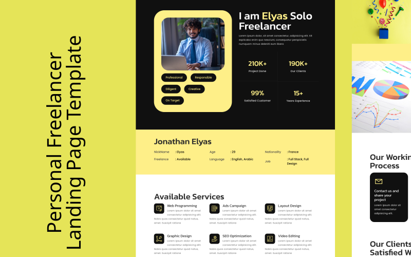 Elyas - Personal Freelancer Landing Page Mall