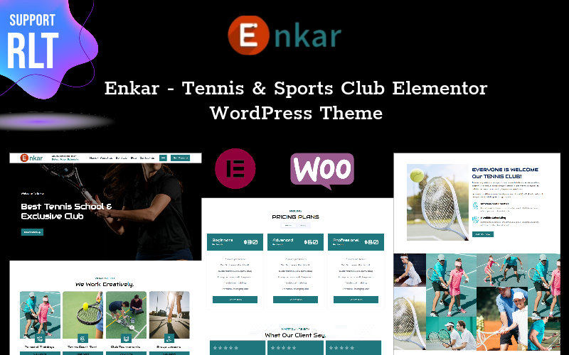 Enkar - Tennis & 体育俱乐部元素WordPress主题