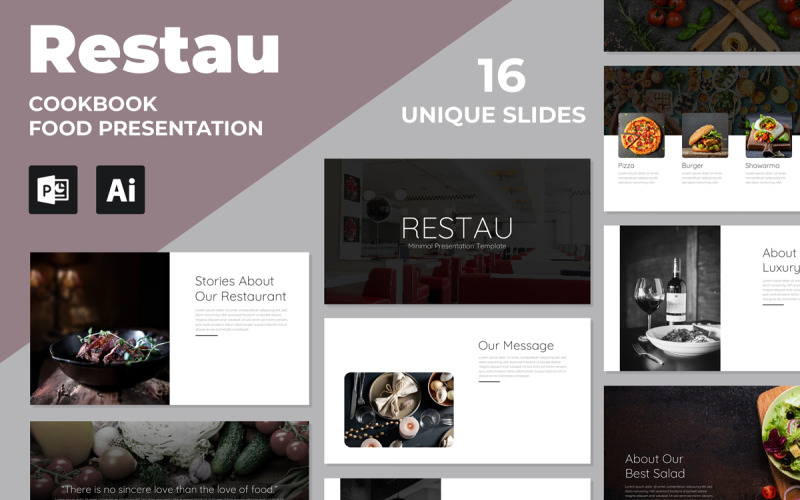 Minimal Food Presentation Template Layout