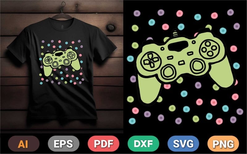 Diseño de camiseta navideña de gamepad.