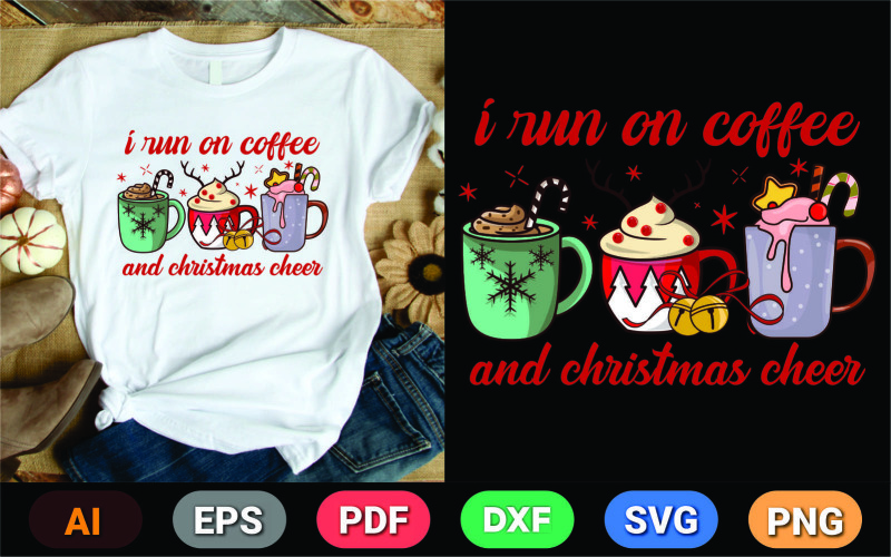 Ich betreibe ein Kaffee- und Weihnachts-Chef-Shirt-Design