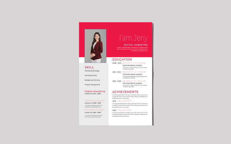 Jeny Job Resume Cv Template