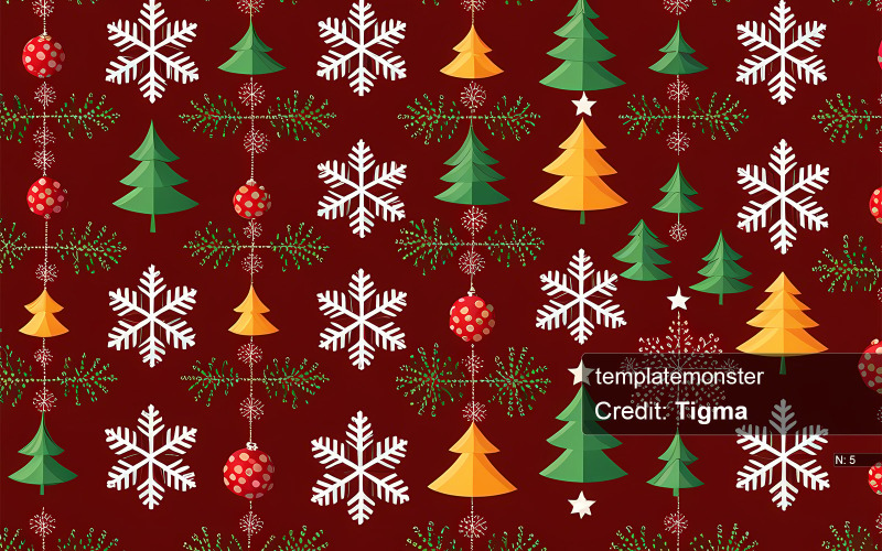 Veelzijdig en eenvoudig te gebruiken kerstpatroon voor kaarten, cadeaupapier en woondecoratie