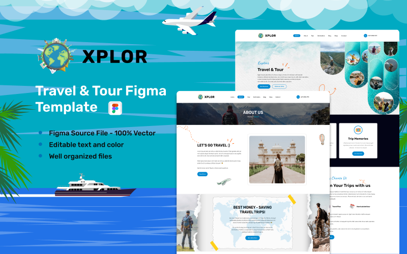 Xplor - Travel & Tour Figma sablon