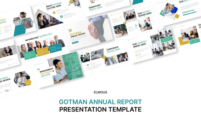 Шаблон презентации Powerpoint годового отчета Gotman