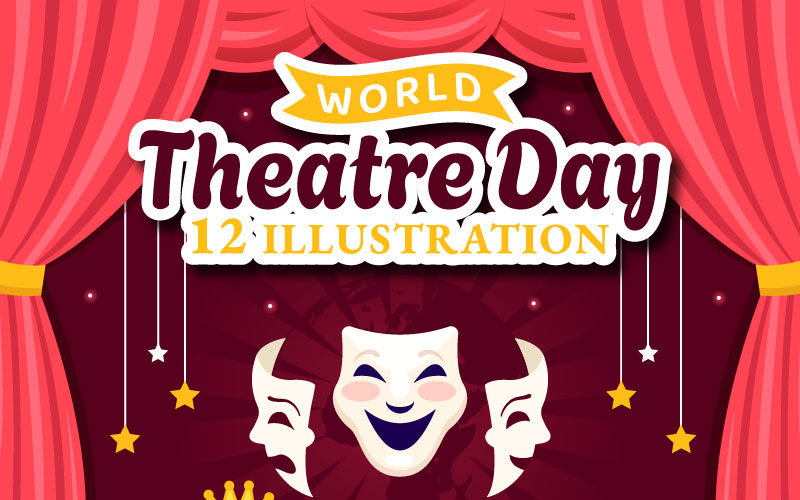 12 Día Mundial del Teatro Ilustración