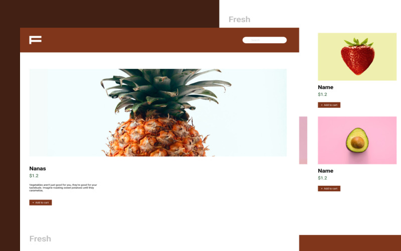 网页设计用户界面的电子商务水果