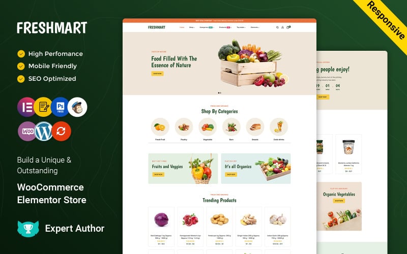 FreshMart – тема WooCommerce для продуктів та органічних продуктів