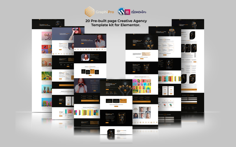 GraphiPro - 高级数字代理 Elementor Pro 模板套件