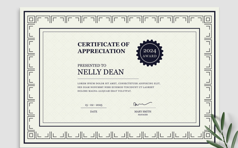 Certificate of Appreciation Layout Termplate