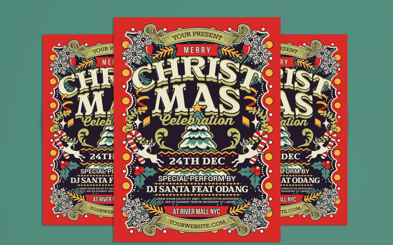 Christmas Celebration Flyer Poster Templates