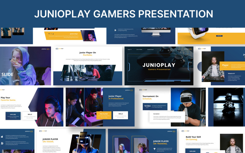 Modelo de apresentação em Powerpoint para jogadores Junioplay