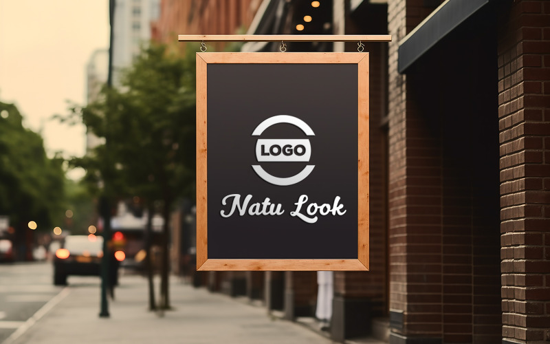 Sign Board Logo Mockup Template