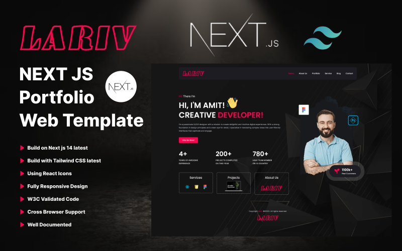 Lariv – Next js Portfolio-Webvorlage