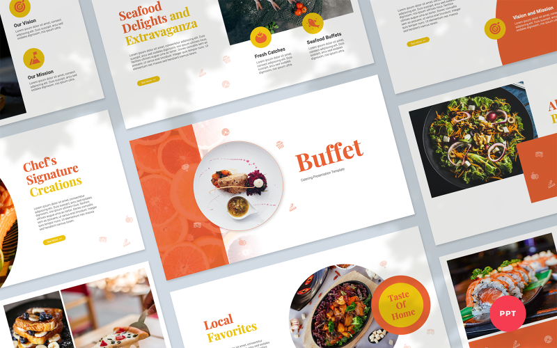 Bufet - Catering Prezentace PowerPoint šablony