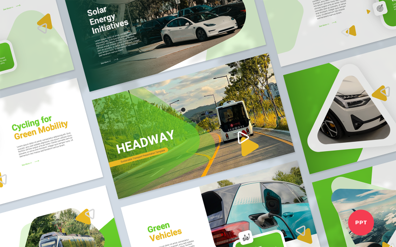Headway - Modello PowerPoint per presentazione di trasporti sostenibili