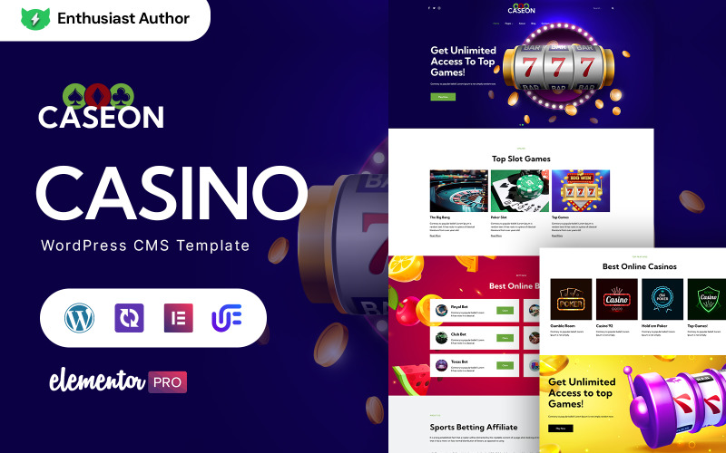 Caseon - Casino Oyunları WordPress Elementor Teması