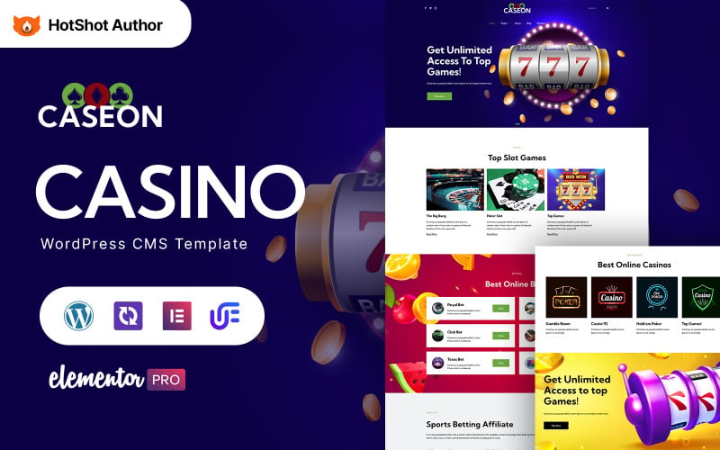 Caseon – Thème WordPress Elementor pour jeux de casino