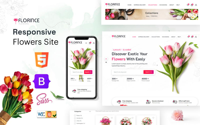 Florin -在线花礼品店HTML5网站模板