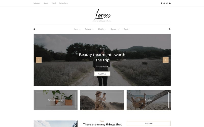 Lorex - PSD-mall för personlig blogg