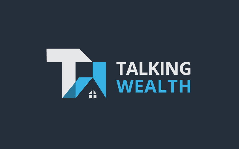 Talking House TW-Buchstaben-Chat-Logo-Design-Vorlage