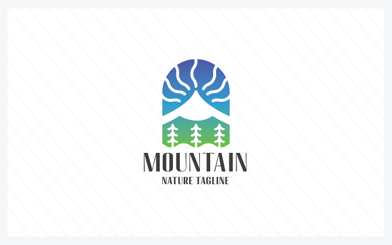 Logotipo De La Letra M De La Naturaleza De La Montaña