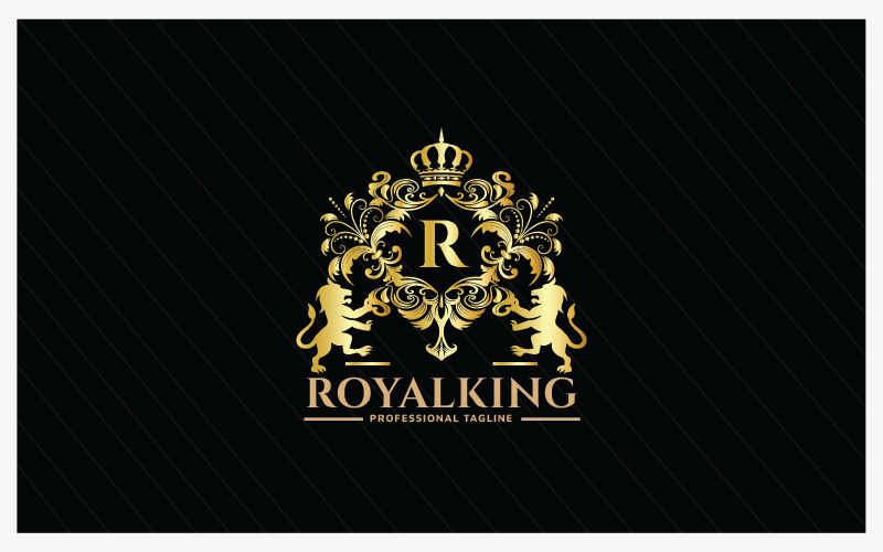 Písmeno R - Royal King Logo šablona