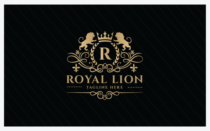 R betű - Professzionális Royal Lion logó