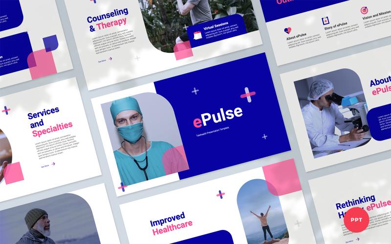 ePulse - Modelo de apresentação em PowerPoint de telessaúde