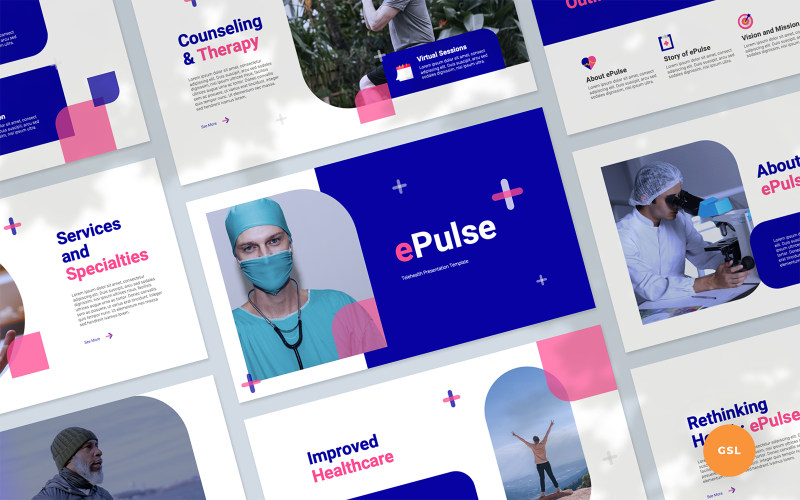 ePulse – Šablona prezentace Prezentací Google pro telehealth