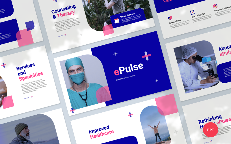 ePulse — szablon prezentacji programu PowerPoint na temat telezdrowia