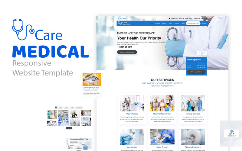 Vård - Medicinsk responsiv HTML5-webbplatsmall
