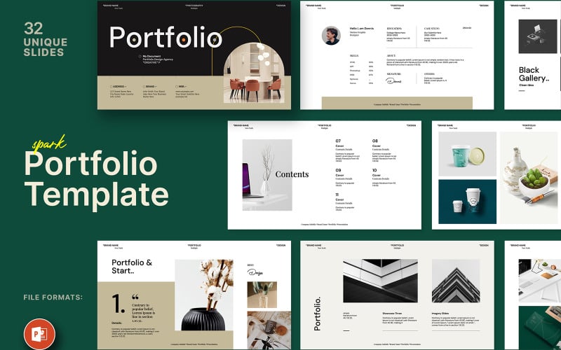 Modèle de présentation numérique du portfolio