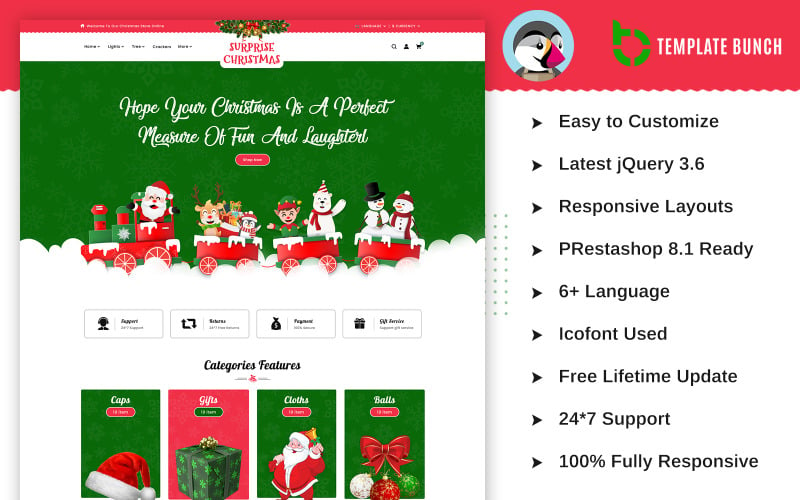 圣诞惊喜:Prestashop电子商务响应主题