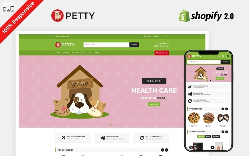 Petty — адаптивная тема Shopify