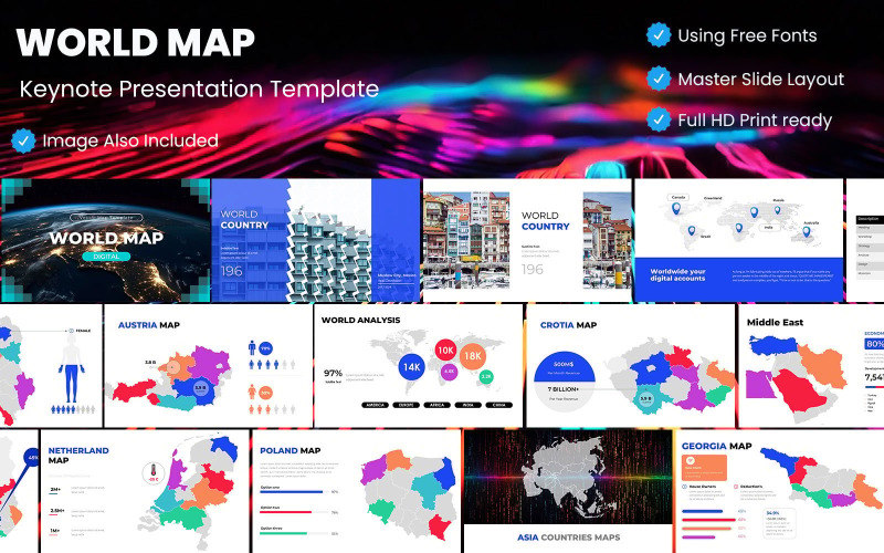 Plantilla de presentación de Keynote de mapa mundial