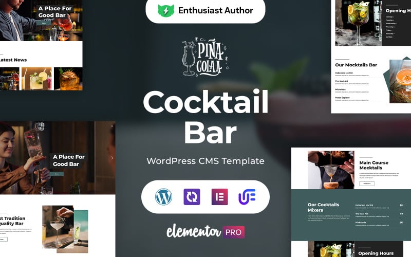 Pina Colaa -鸡尾酒吧WordPress元素主题